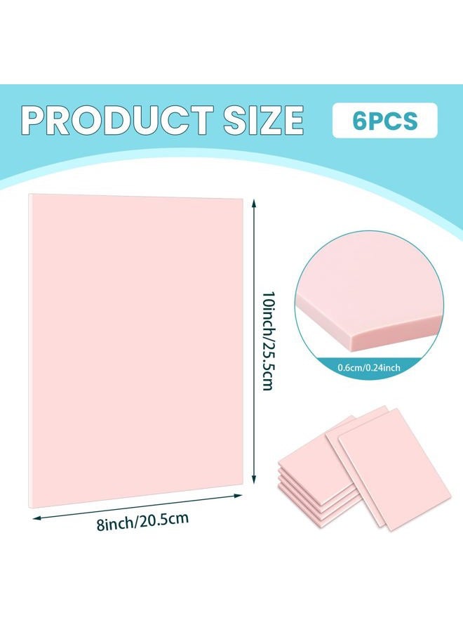 Oopsu 6 Pack 8''x10'' Pink Rubber Stamp Carving Blocks Soft Carving Blocks for DIY Stamp Making, Printmaking, Art Projects Craft Supplies for Beginners & Professionals - Image 2