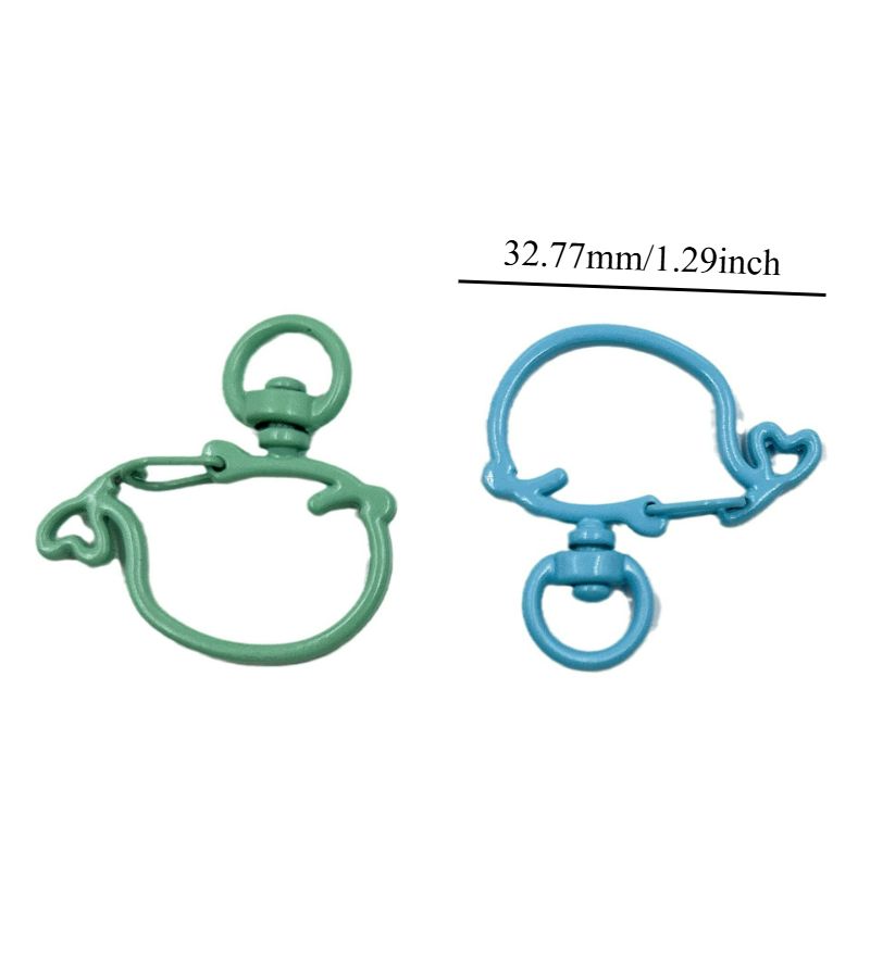 10 Pcs Handmade DIY Spray Painted Whale And Lobster Bag Charms Marine Themed Favors Color Coded Pendants Connector Rings For Keys Backpack - Image 4