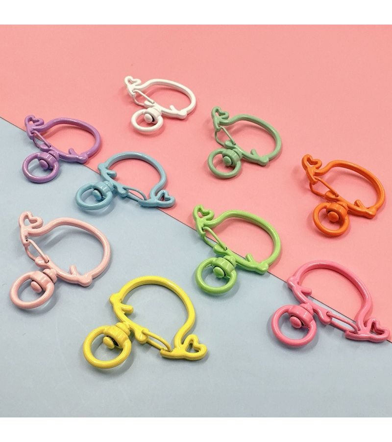 10 Pcs Handmade DIY Spray Painted Whale And Lobster Bag Charms Marine Themed Favors Color Coded Pendants Connector Rings For Keys Backpack - Image 2