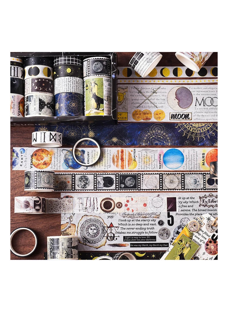 18 Rolls Universe Washi Tape Decorative Washi Masking Tapes Set for Scrapbooking Gift Wrapping Decoration Arts Crafts for Journaling Bullet Junk Journal DIY Crafts - Image 4