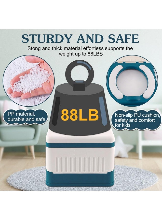 Fabulas Portable Potty for Toddler Travel, Foldable Travel Potty Training Toilet Seat for Kids Boys Girls, Emergency Mobile Toilet In Car for Camping Outdoor Indoor, with 30 Disposable Bags, Blue - Image 2