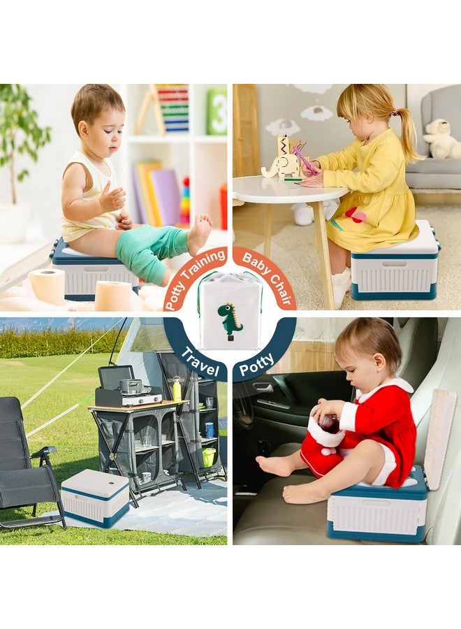 Fabulas Portable Potty for Toddler Travel, Foldable Travel Potty Training Toilet Seat for Kids Boys Girls, Emergency Mobile Toilet In Car for Camping Outdoor Indoor, with 30 Disposable Bags, Blue - Image 5