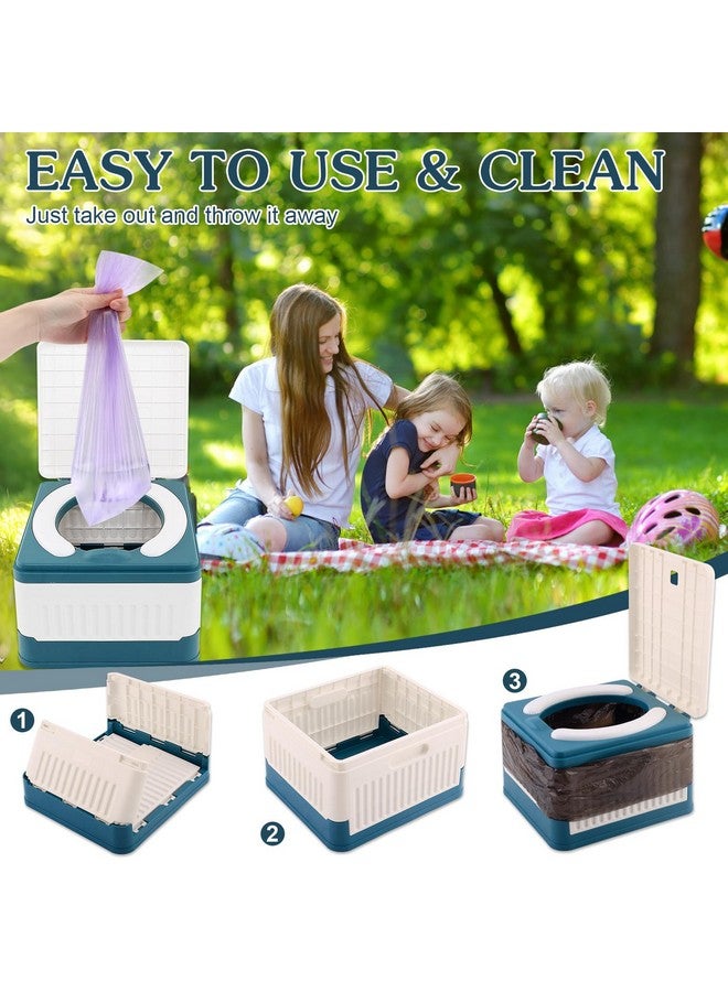 Fabulas Portable Potty for Toddler Travel, Foldable Travel Potty Training Toilet Seat for Kids Boys Girls, Emergency Mobile Toilet In Car for Camping Outdoor Indoor, with 30 Disposable Bags, Blue - Image 4