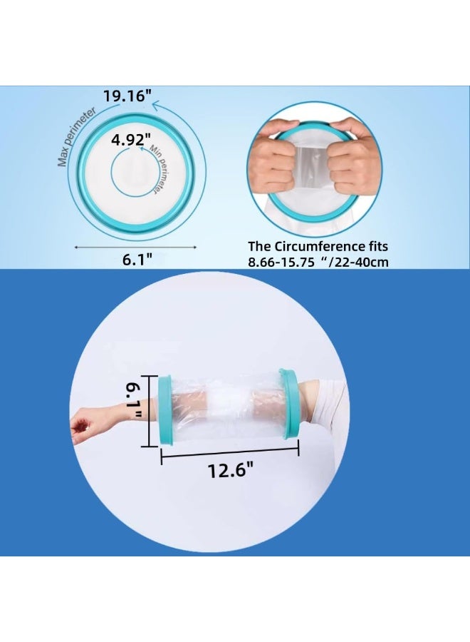 Waterproof Cast Covers for Shower Adult and Child, Watertight Cast Protector for Arm Hand Wrist Finger Leg Knee Foot Ankle Thigh Elbow, Reusable Elastic Cast Bag for Bandage(Adult Elbow) - Image 2