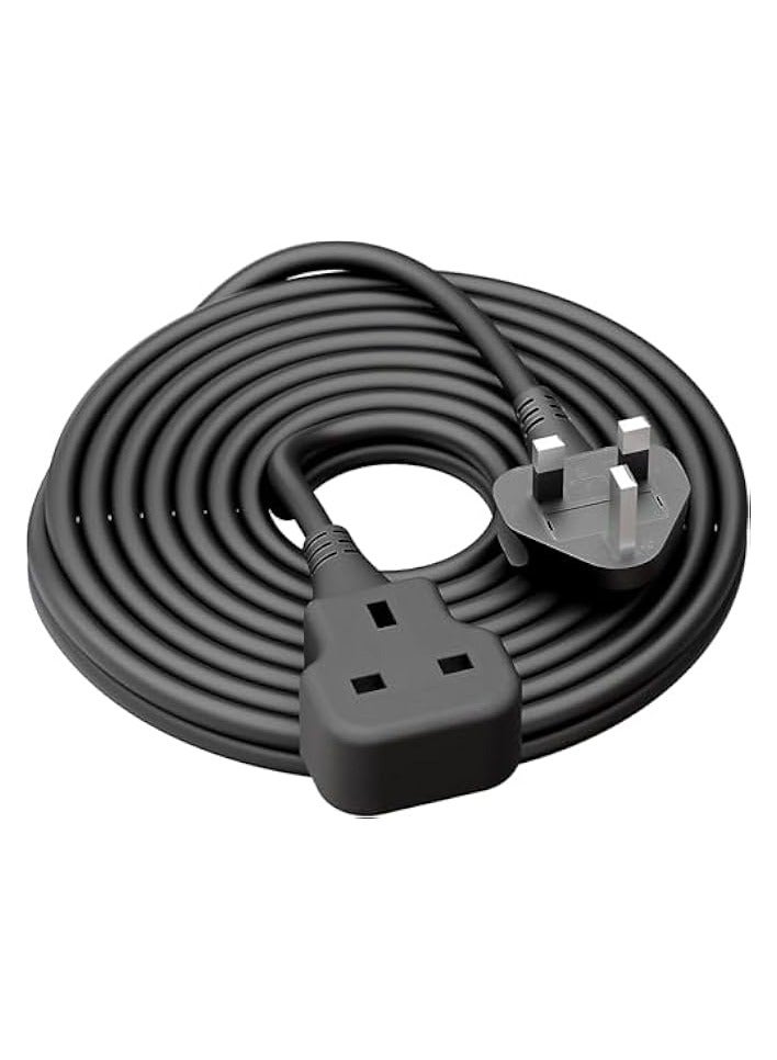 erorex Extension Lead with Fused Mains,1 Way Extension Cord 16.4FT/5M with UK 3 Pin Plug Power Strip Surge Protected,Copper Bold Extension Cable,Tough and Fireproof (5M)