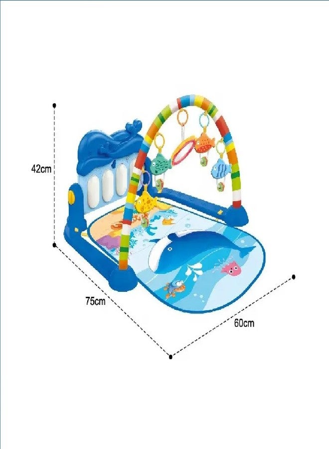 Aganta Musical Keyboard Mat Piano Gym Mat Gym & Fitness Rack for Kids (Blue) - Image 5