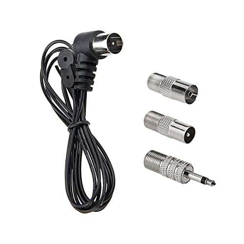 AEDIKO FM Antenna for Indoor Stereo Receiver 75 Ohm FM Radio Antenna with Adapter for FM Radio Bluetooth Stereo Receiver Music System Indoor Digital HD Radio - Image 1