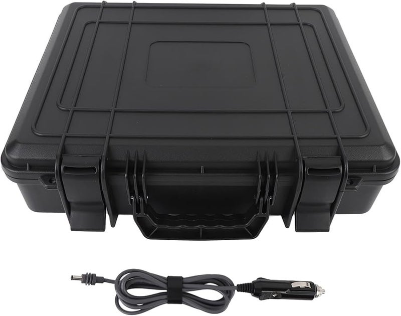 Black Hard Case Waterproof Protective Foam Lined Carrying Case for Camping Travel - Image 1