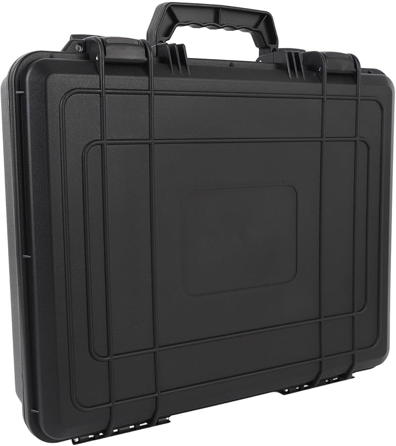 Black Hard Case Waterproof Protective Foam Lined Carrying Case for Camping Travel - Image 4