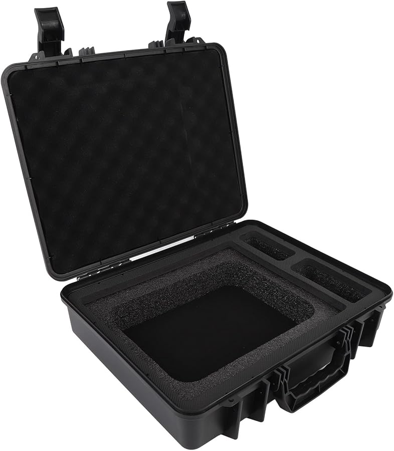 Black Hard Case Waterproof Protective Foam Lined Carrying Case for Camping Travel - Image 3