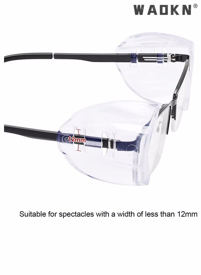 WAOKN - 4 Pairs Safety Glasses Side Shields,Slip on Clear Side Shields,Fits Small to Medium Eyeglasses Frames Glasses Side Shields Eyeglasses Protect Side Shields - Image 1
