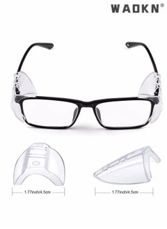 WAOKN 4 Pairs Safety Glasses Side Shields,Slip on Clear Side Shields,Fits Small to Medium Eyeglasses Frames Glasses Side Shields Eyeglasses Protect Side Shields  - Image 4