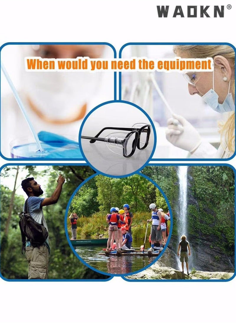 WAOKN - 4 Pairs Safety Glasses Side Shields,Slip on Clear Side Shields,Fits Small to Medium Eyeglasses Frames Glasses Side Shields Eyeglasses Protect Side Shields - Image 1