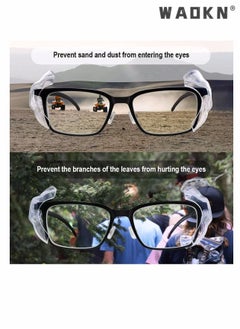 WAOKN 4 Pairs Safety Glasses Side Shields,Slip on Clear Side Shields,Fits Small to Medium Eyeglasses Frames Glasses Side Shields Eyeglasses Protect Side Shields  - Image 5