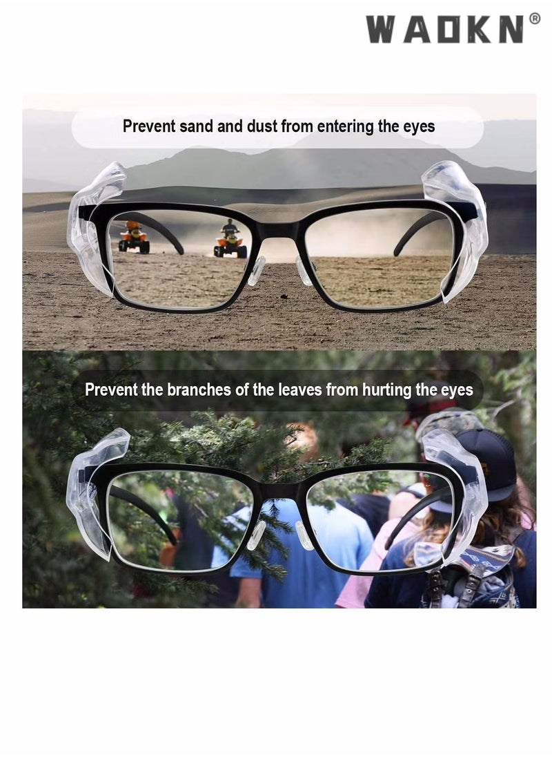 WAOKN - 4 Pairs Safety Glasses Side Shields,Slip on Clear Side Shields,Fits Small to Medium Eyeglasses Frames Glasses Side Shields Eyeglasses Protect Side Shields - Image 1