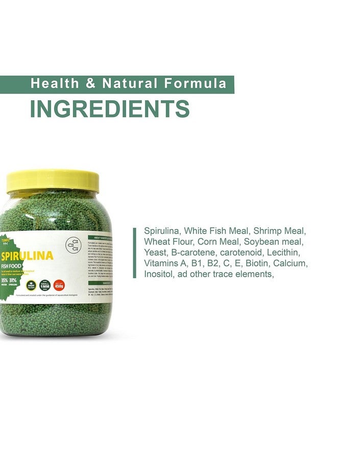 طعام أسماك 31% سبيرولينا من أوبتيموم تشويس | 450 جرام | علف أسماك لجميع الأسماك الاستوائية المتوسطة والبالغة | حبيبات 1 مم | لون أفضل ونمو أفضل، 1 قطعة - Image 5