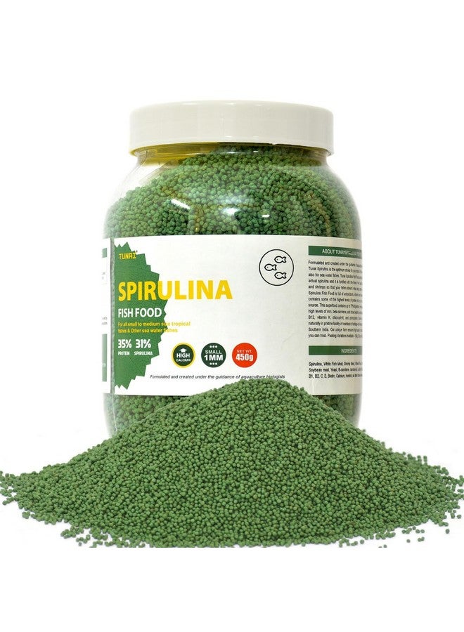طعام أسماك 31% سبيرولينا من أوبتيموم تشويس | 450 جرام | علف أسماك لجميع الأسماك الاستوائية المتوسطة والبالغة | حبيبات 1 مم | لون أفضل ونمو أفضل، 1 قطعة - Image 1