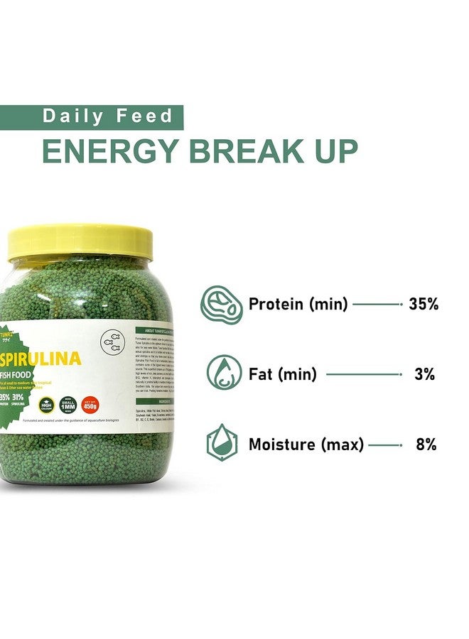 طعام أسماك 31% سبيرولينا من أوبتيموم تشويس | 450 جرام | علف أسماك لجميع الأسماك الاستوائية المتوسطة والبالغة | حبيبات 1 مم | لون أفضل ونمو أفضل، 1 قطعة - Image 4