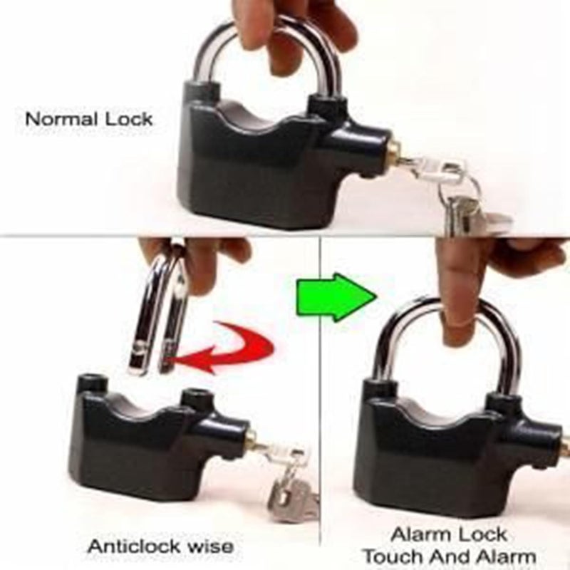 Krupalu Anti Theft System Security Pad Lock with Smart Alarm Lock Siren Motion Sensor for Home Office Cycle1PcBlack Zinc - Image 4
