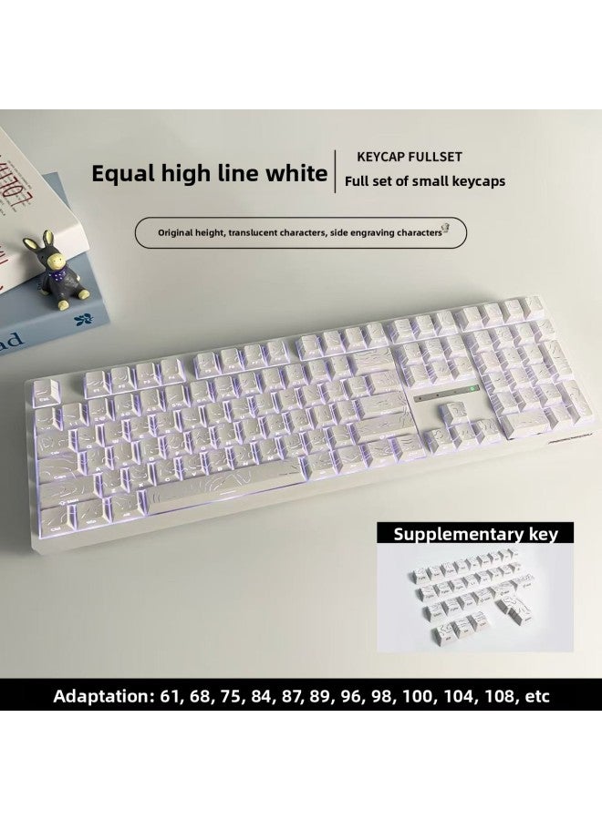 Contour Side Engraved Translucent Keycap Original Height Pbt Two-Color Gradient Mechanical Keyboard Keycap Small Full Set 136 Keys 