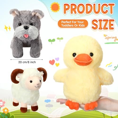 HI-BOOM Hiboom 7 Pack Farm Stuffed Plush Animals Toys Set 8 Inch Barnyard Stuffed Animals Bulk Soft Pig Rooster Horse Duck Sheep Cow Dog Toy Gifts for Birthday Party Favor Supplies - Image 5