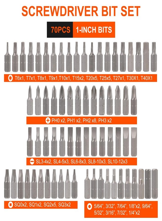 COMOWARE 200Pcs Drill Bit Set & Screwdriver Bit Kit - HSS/CR-V Multi-Purpose Bits in Transparent Storage Case, Impact Driver Accessories for DIY Projects, Home Repairs, Professional Use - Image 2