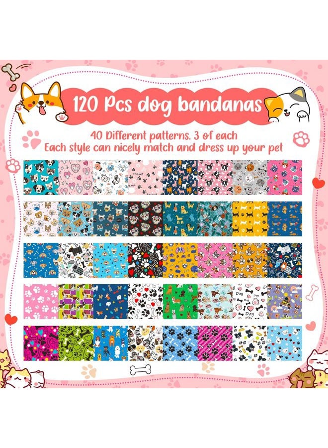 Bulyoou 120 Pcs Paw Dog Bandanas Bulk Bone Bandanas Pet Triangle Scarf Adjustable Holiday Costume Neckerchief Dog Handkerchiefs Summer Scarf Cute Bibs for Small and Medium Pet - Image 3