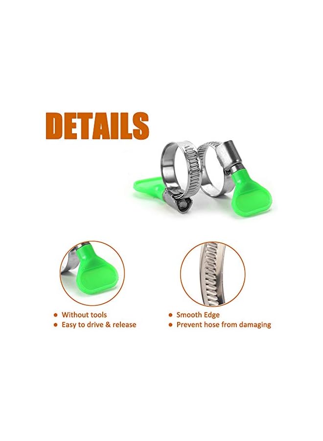 promass 4pcs 4 Inch Key Hose Clamp, Bandwidth 12mm Thumb Screw Adjustable Stainless Steel Hose Clamps for Dryer Vent, Dust Collector and Automotive - Image 3