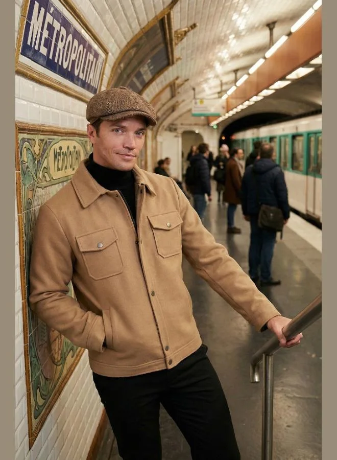 Buratti Slim Fit Jacket Collar Lined Cashmere Coat Men's COAT 58400347