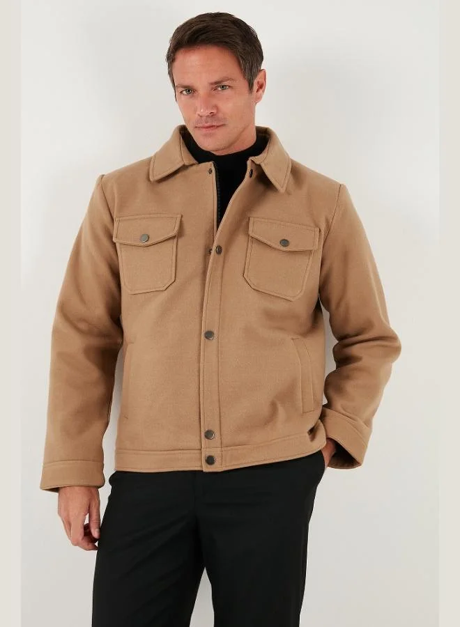 Buratti  Buratti Slim Fit Jacket Collar Lined Cashmere Coat Men's COAT 58400347 for Men | Best Price UAE