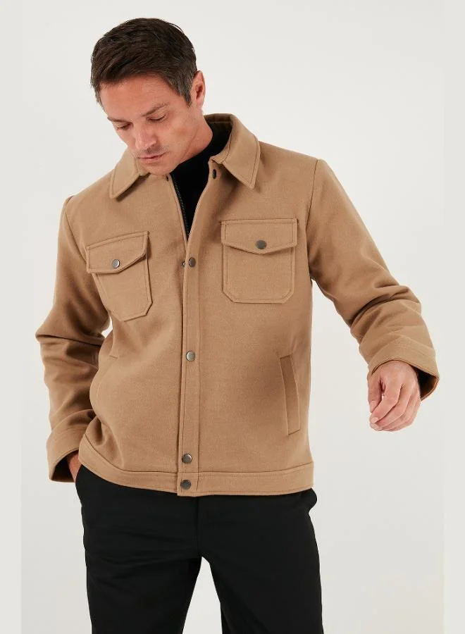 Buratti  Buratti Slim Fit Jacket Collar Lined Cashmere Coat Men's COAT 58400347 for Men | Best Price UAE