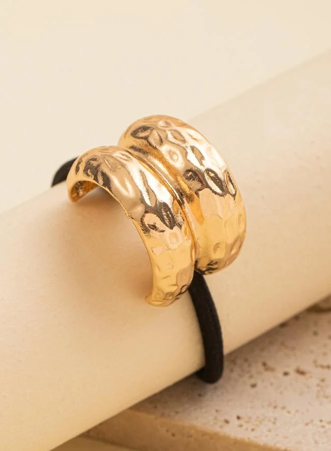 تايك تو Gold Tone Textured Metal Hair Tie