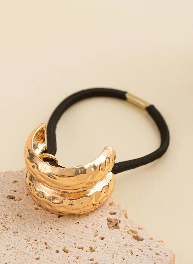 تايك تو Gold Tone Textured Metal Hair Tie