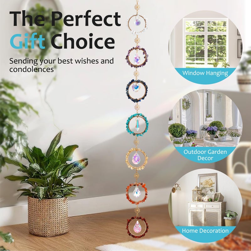 WASTROYAL 7 Chakra Sun Catcher Kit for Adults DIY Crystal Suncatcher Ornaments with Healing Stones, Window Hanging Arts and Crafts, Suncatcher Making Supplies Kit Hanging Ornaments Decor for Home Gifts - Image 4