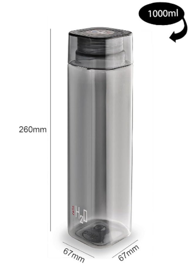 Cello H2O Squaremate Plastic Water Bottle | Lid is sealed by a silicone ring | Leak proof & break-proof |Best Usage for Office/School/College/Gym/Picnic/Home/Fridge - Image 3