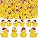 Yuronam 70 Pcs Tiny Christmas Ducks Mini Resin Ducks Miniature Ornaments for Slime Dollhouse Garden DecorationChristmas Hat Yellow Duck - Image 2
