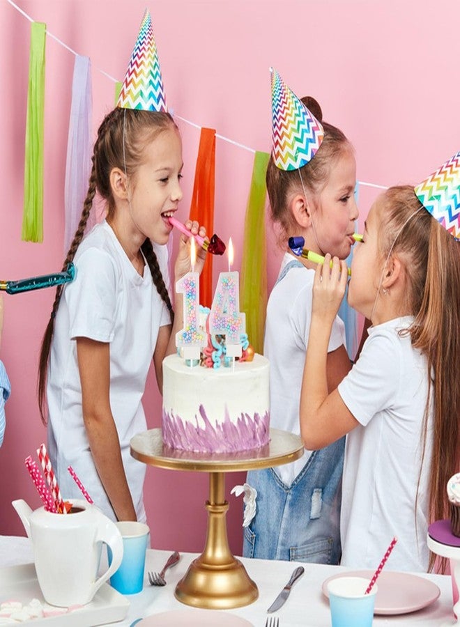 LEBERY Rainbow Number 4 Birthday Candle 3D Macaron Glitter Number 4 Candle Pastel Pink Birthday Cake Candles with 12 Pcs Long Spiral Cake Candles for Girls Boys Cakes Topper Wedding Anniversary Theme Decor - Image 3