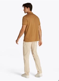 TOMMY HILFIGER Men's Regular Fit Polo Shirt - Cotton, Brown  - Image 5