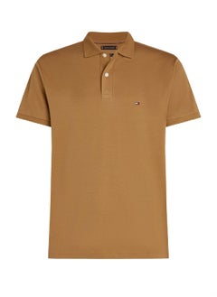 TOMMY HILFIGER Men's Regular Fit Polo Shirt - Cotton, Brown  - Image 3