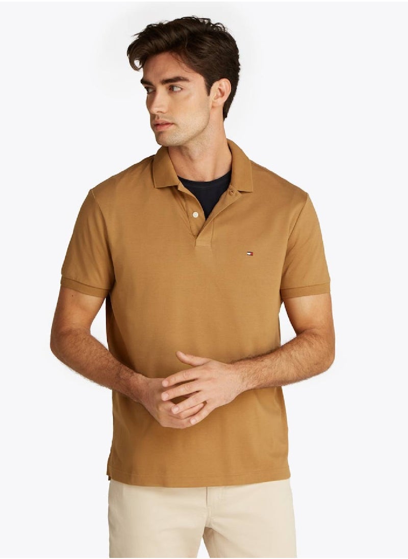 TOMMY HILFIGER Men's Regular Fit Polo Shirt - Cotton, Brown  - Image 2