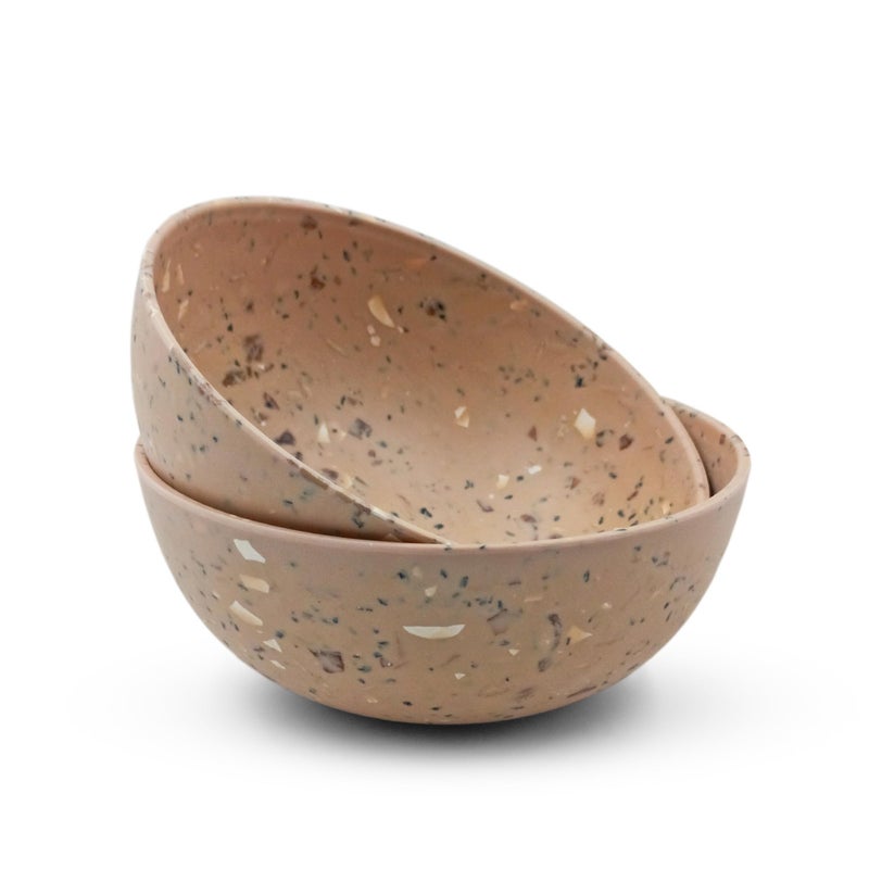 Red Butler Eco-Friendly Bamboo Fiber Snack Bowls | Set of 2 Bowls | Reusable and Stain Resistant | Microwave Safe | Perfect for Maggi, Pasta & Snacks | Elegant Walnut Design - Image 2