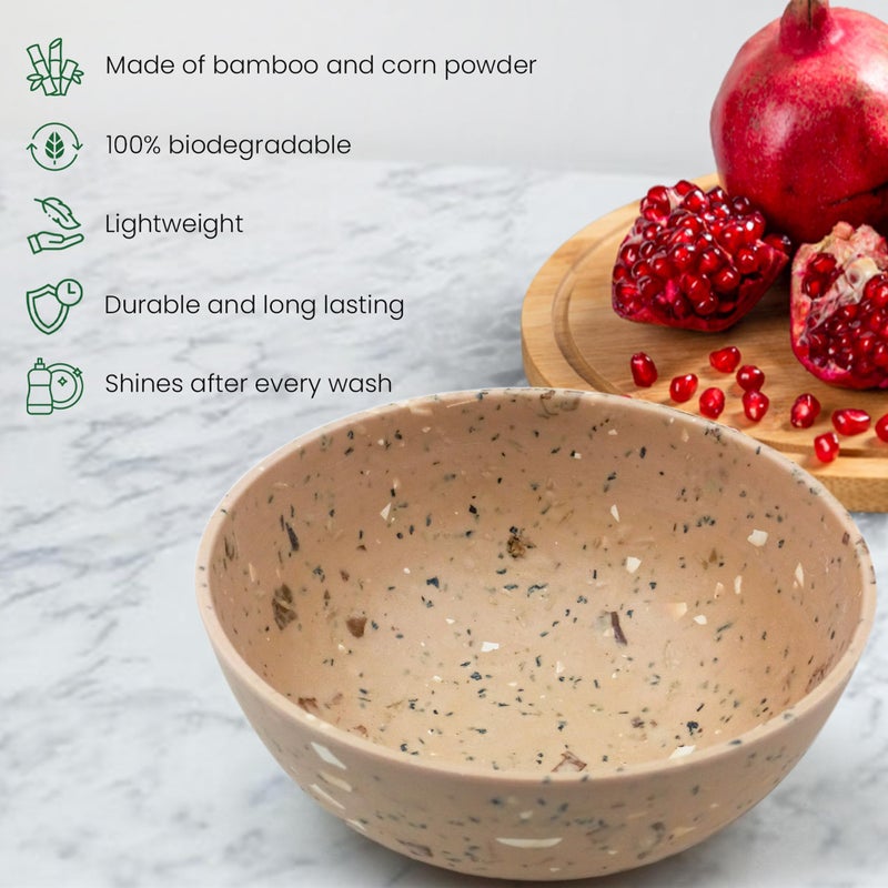 Red Butler Eco-Friendly Bamboo Fiber Snack Bowls | Set of 2 Bowls | Reusable and Stain Resistant | Microwave Safe | Perfect for Maggi, Pasta & Snacks | Elegant Walnut Design - Image 3
