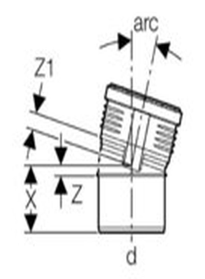 جيبريت كوع Geberit Silent-PP 390420141 مع كم 15 درجة DN 90 - Image 2
