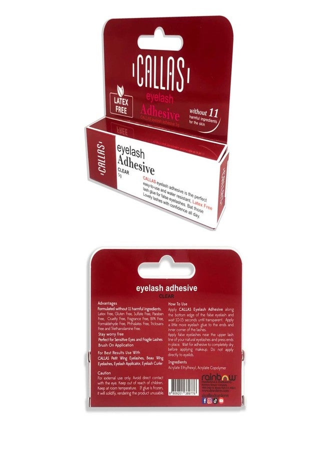 CALLAS Eyelash Glue, Latex Free Adhesive Lash Glue for False Eyelashes, Hold Strong, Waterproof, Easy to Use Callas Clear Adhesive (Clear 5g x 2 Packs) - Image 3