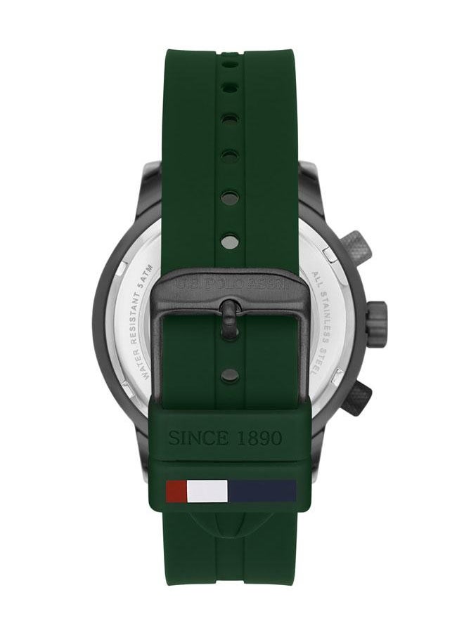U.S. Polo Assn. U.S. Polo Assn. Men's USPA1026-11 45mm Classic Green Watch with Elegant White Markers & Luxurious Silcone Strap - Perfect for Formal & Daily Wear  - Image 3