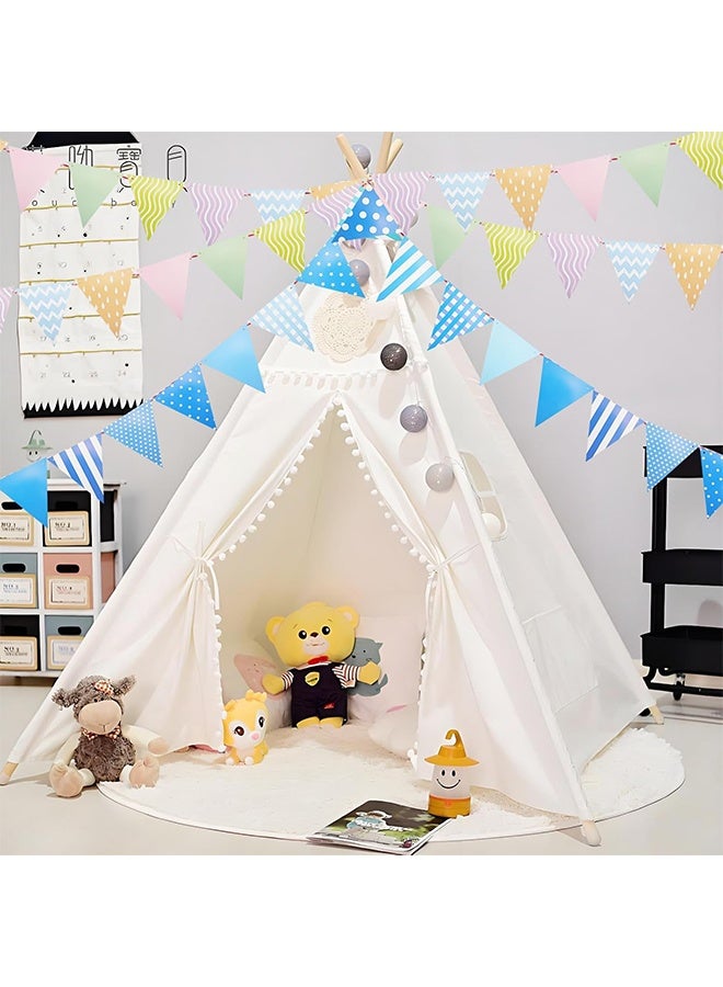 GIFT 72pcs Colorful Pennant Banner Flags, 98ft Pastel Bunting Pennant Flag for Classroom Decor, Multicolor Triangle Banners for Birthday Party Easter Carnival Decorations (6 Strings) - Image 4