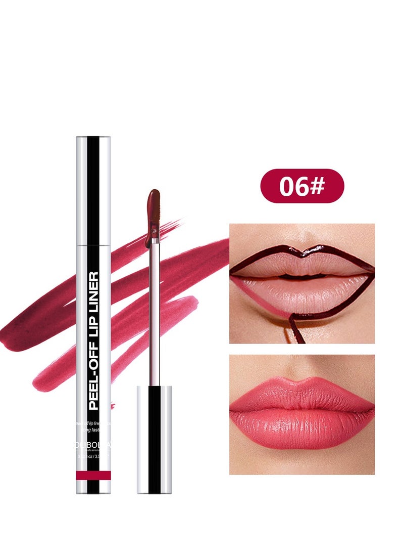 OLIBOLLA Peel Off Lip Liner Stain,Lip Liner Peel Off Lip Liner With Matte Finish, Long Lasting Lip Stain Peel Off Waterproof Plumps Up Lip Colour Lip Liner, Natural Instant Peel Off Lip Stain Set - Image 1
