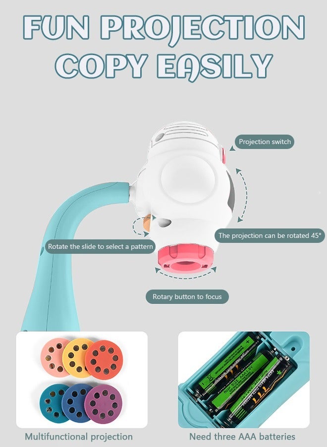 جرويك طاولة رسم بروجكتور للأطفال، مجموعة لوحة طاولة الرسم، ألعاب رسم تعليمية، لعبة جهاز عرض التتبع والرسم، لوحة رسم ذكية، جهاز عرض فني للأطفال - Image 3