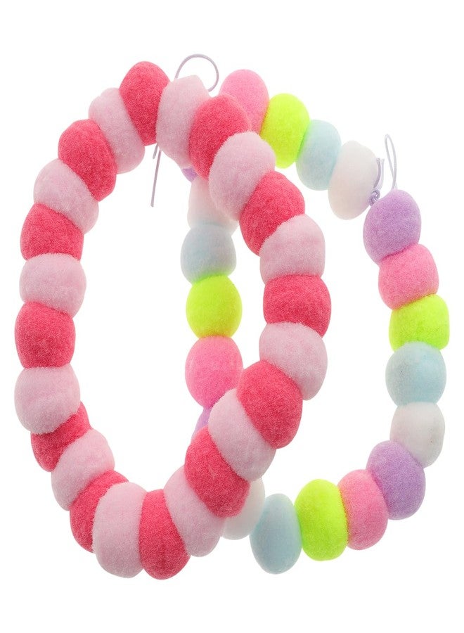 Balacoo 4 Pcs Pet Collar & Necklace Set - Dog & Cat Collar Accessories - Custom Collars - Pom Pom & Beaded Elastic Rope - Assorted Colors - 55x55cm - Image 1