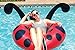 Poolmaster Lady Bug Inflatable Swimming Pool Party Float 48 Inch Red Black - Image 3
